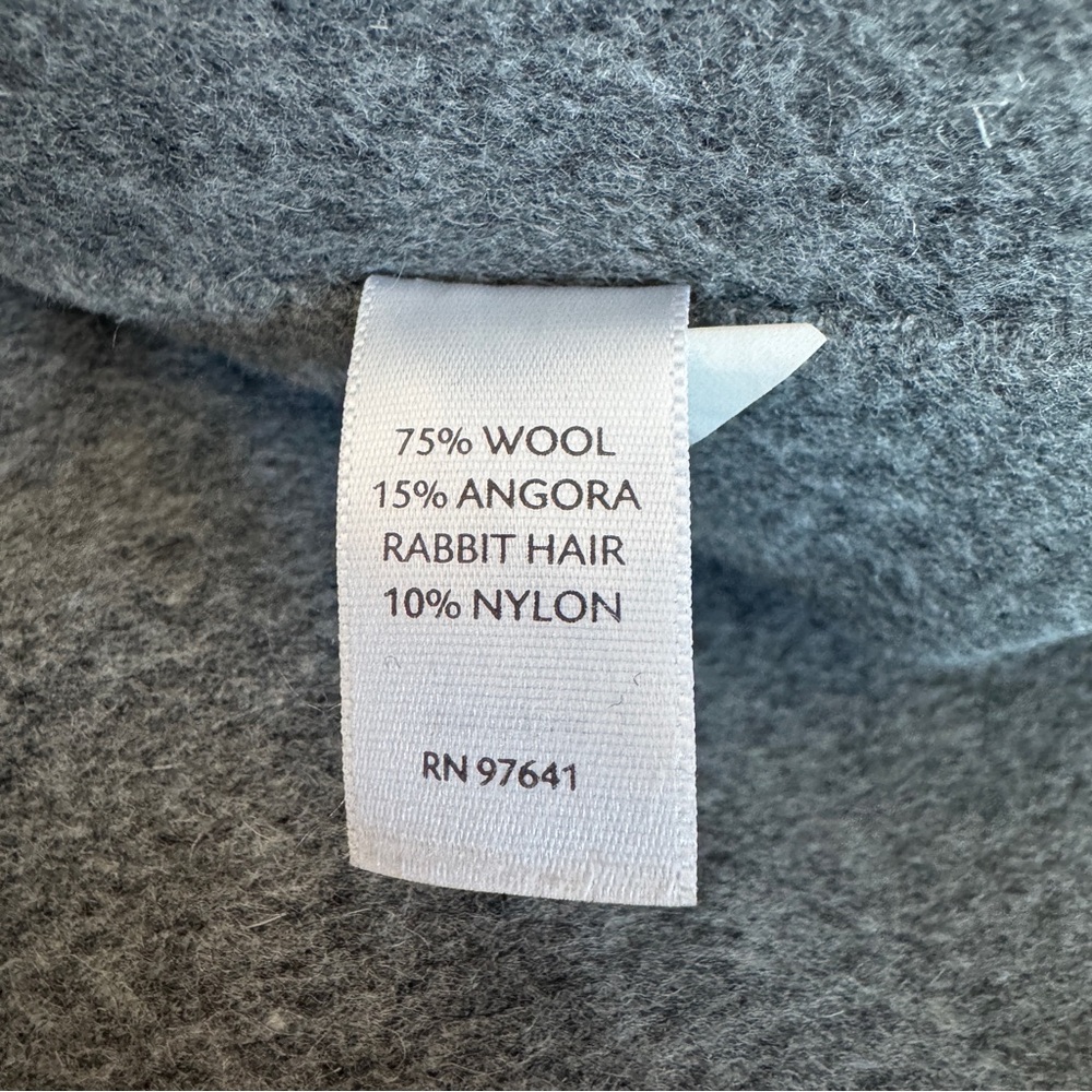 J Jill Gray Wool Angora Blend Hooded Stroller Coat Large - Picture 6 of 7